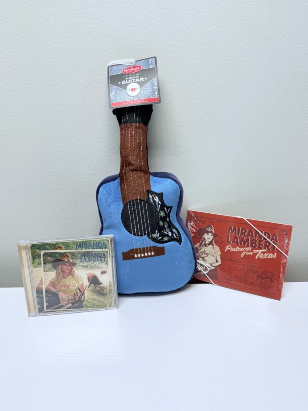 Miranda Lambert Collector’s Set: CD, Postcard Set, Bluebird Guitar Dog Toy